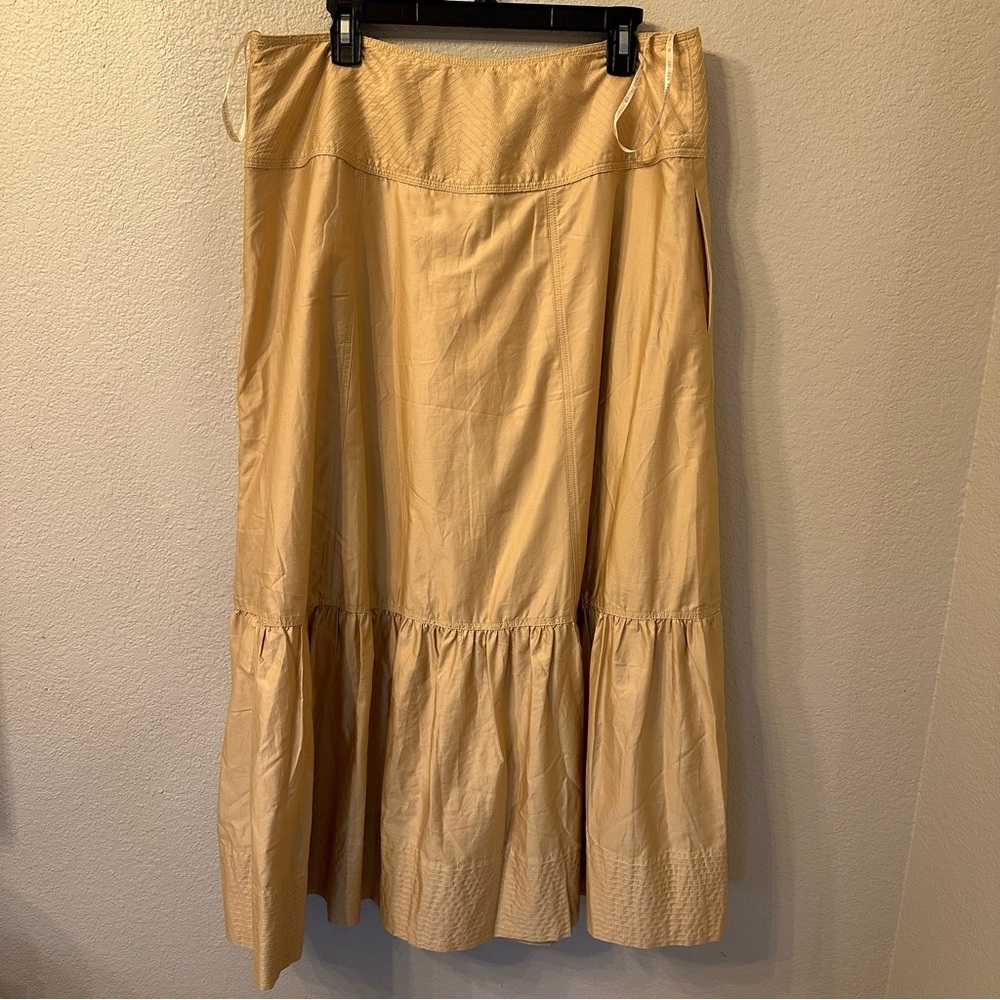 Farm Rio Skirt NWT Khaki Topstitching Yoke Organic Cotton‎ Maxi Skirt. Size XL - Picture 9 of 10